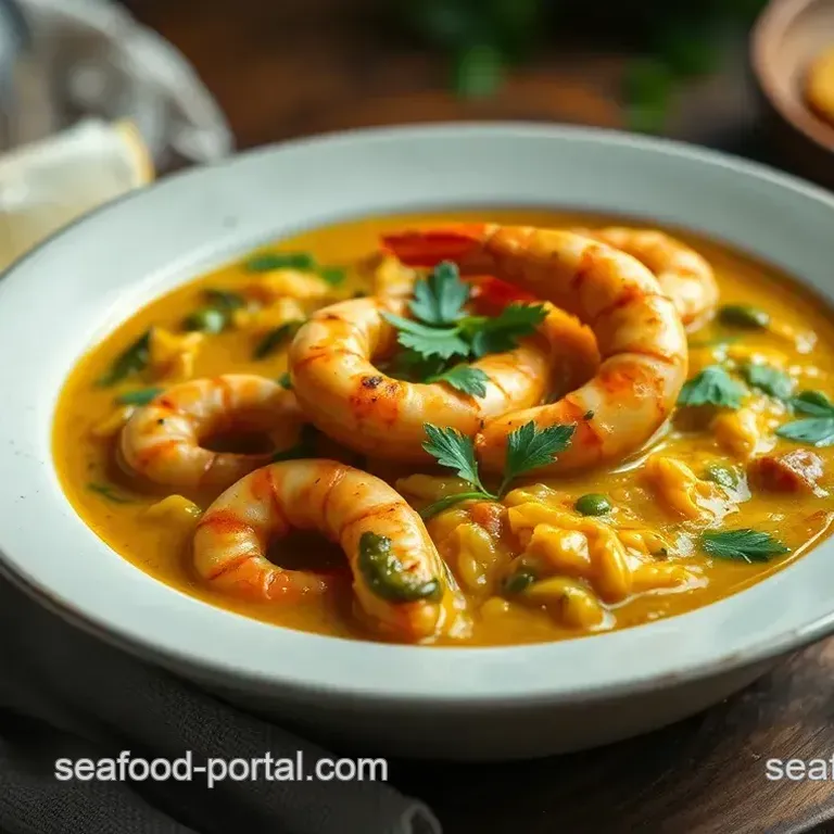 Savory Quick Mung Dal with Succulent Prawns