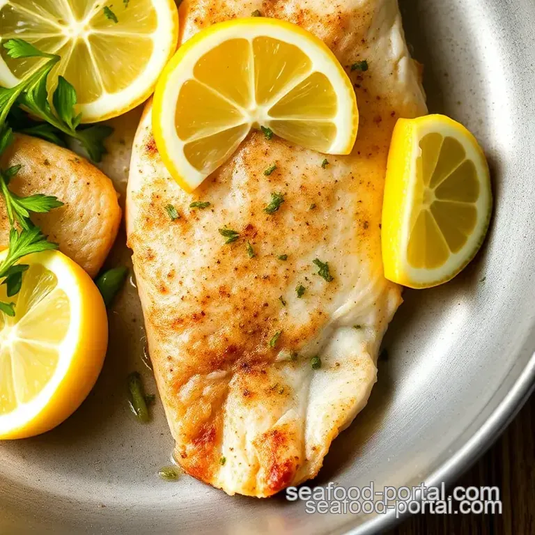 Pan-Seared Corvina Sea Bass with Lemon Herb Sauce presentation