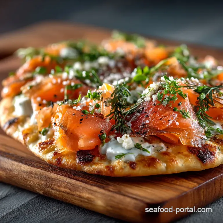 The Morning Catch QuickFired Smoked Salmon Flatbreads with Zesty Crème Fraîche presentation