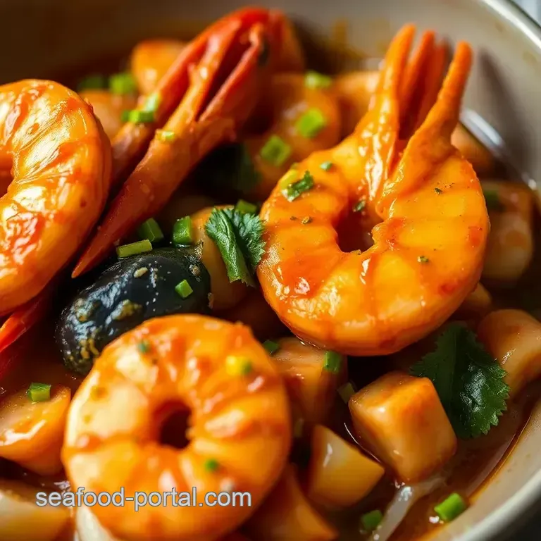 Spicy Seafood Boil Sauce presentation