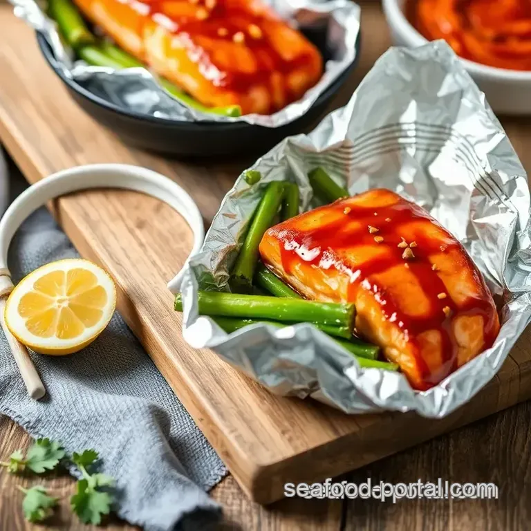 Grill Teriyaki Salmon Foil Packets Fast presentation