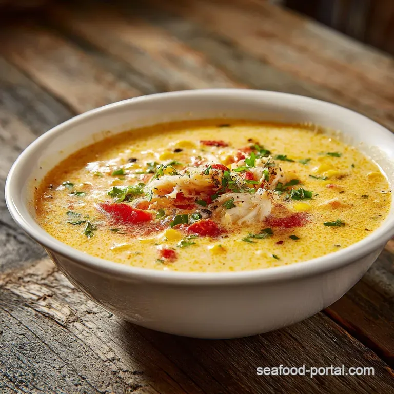 Elegant bowl of corn chowder. Diced chicken and fresh herbs garnish the top, promising a comforting and flavorful meal.