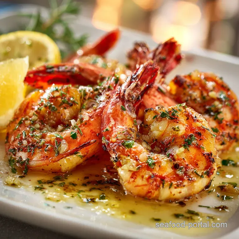 Crimson Jewels Seared Argentinian Red Shrimp with Lemony Garlic Butter
