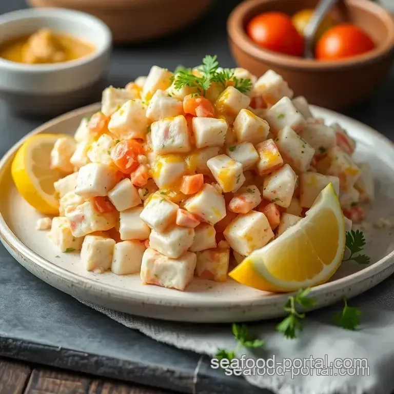 Chilled Crab Salad with Zesty Dressing presentation