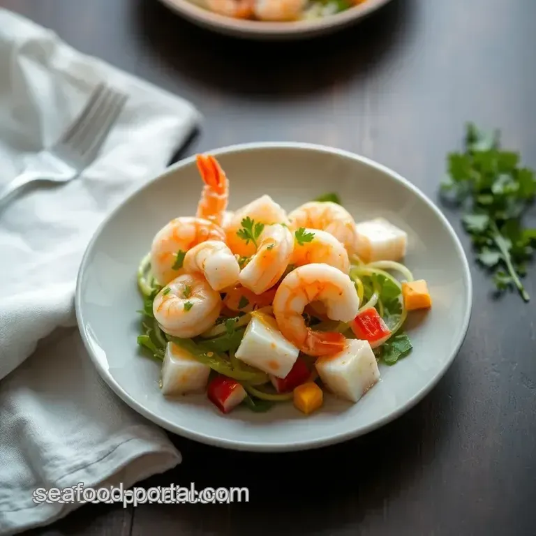 Quick Prawn Salad with Zesty Dressing presentation