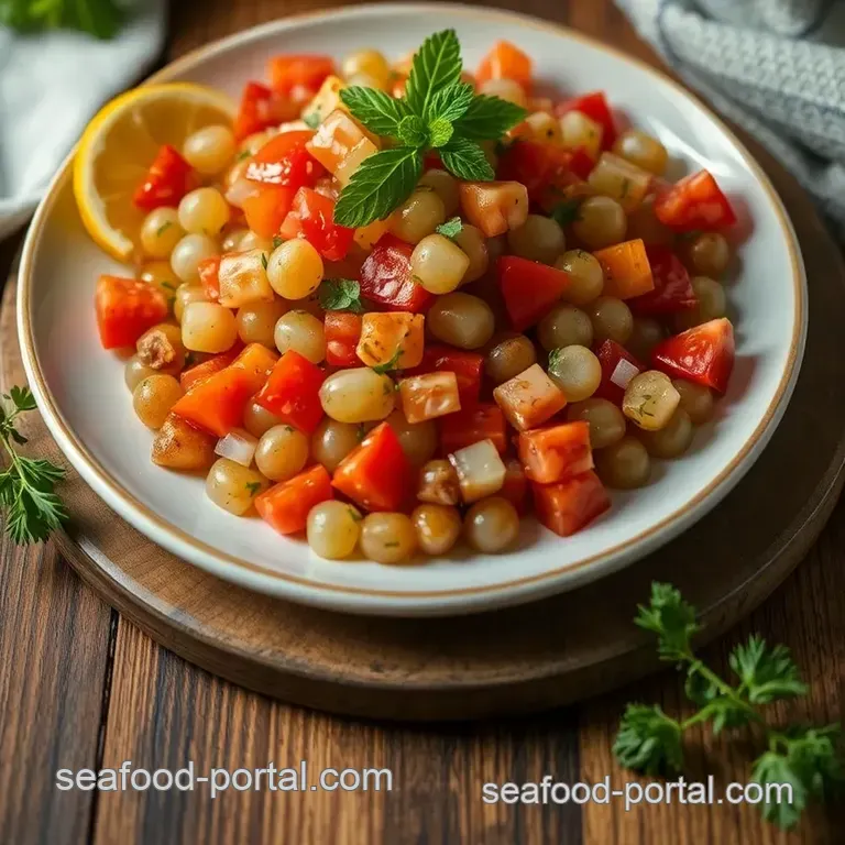 Refreshing Sea Grapes Salad with Citrus Vinaigrette presentation