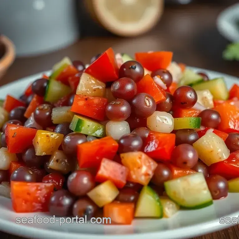 Refreshing Sea Grapes Salad with Citrus Vinaigrette