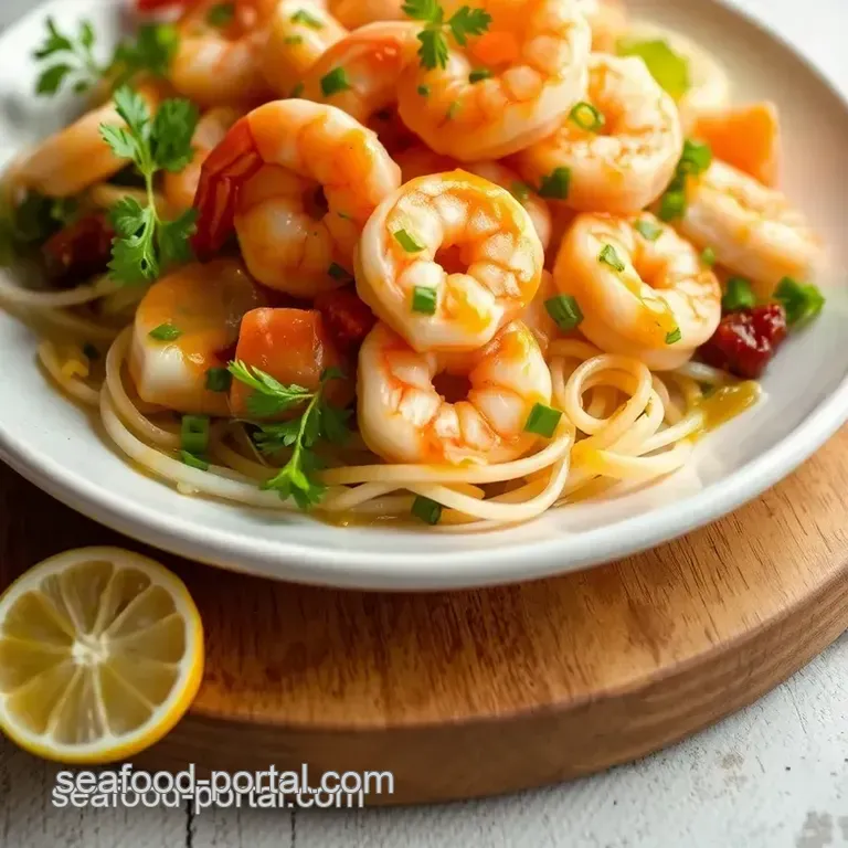 Sautéed Shrimp Salad with Zesty Dressing presentation