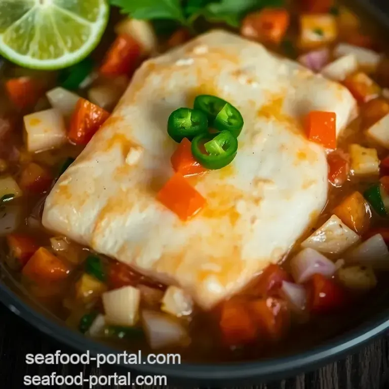 Refreshing Tilapia Ceviche with Lime and Cilantro presentation