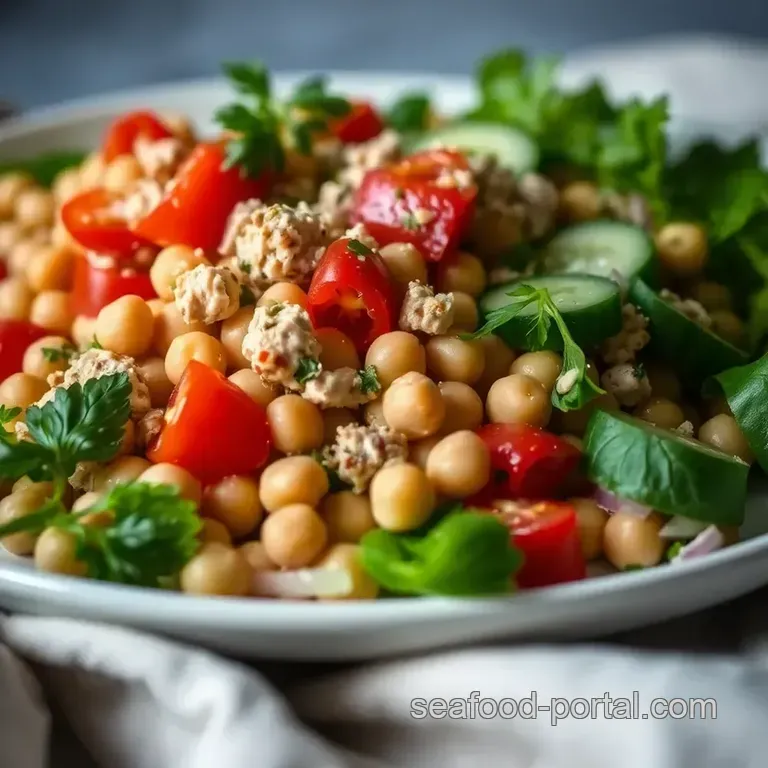 Refreshing Tuna and Chickpea Salad presentation