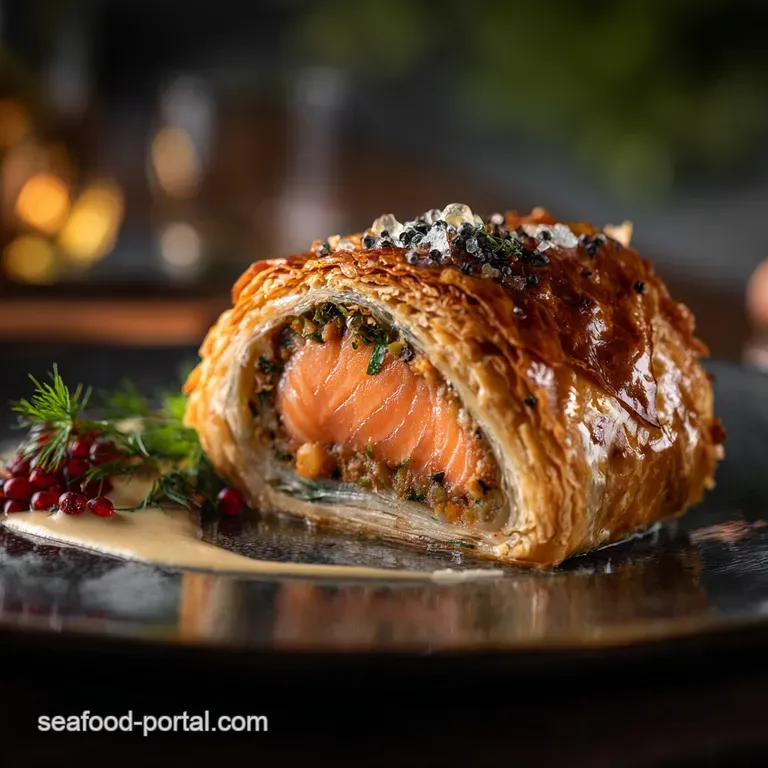 Salmon Wellington: the Restaurant-Quality Showstopper with Crisp Puff Pastry presentation
