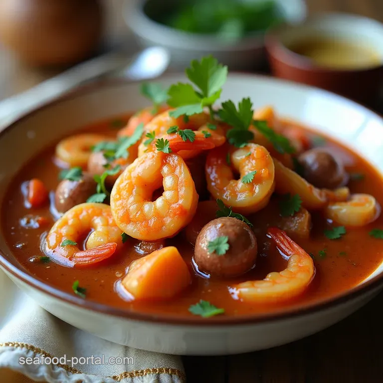 The Deep South Delight Authentic Rich Shrimp and Smoked Sausage Gumbo