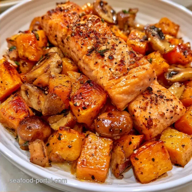 Salmon Acorn Squash Mushrooms: One-Pan Baked
