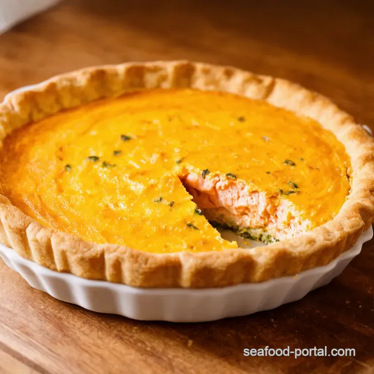 Salmon Cheddar Quiche with Whole Wheat Almond Crust presentation