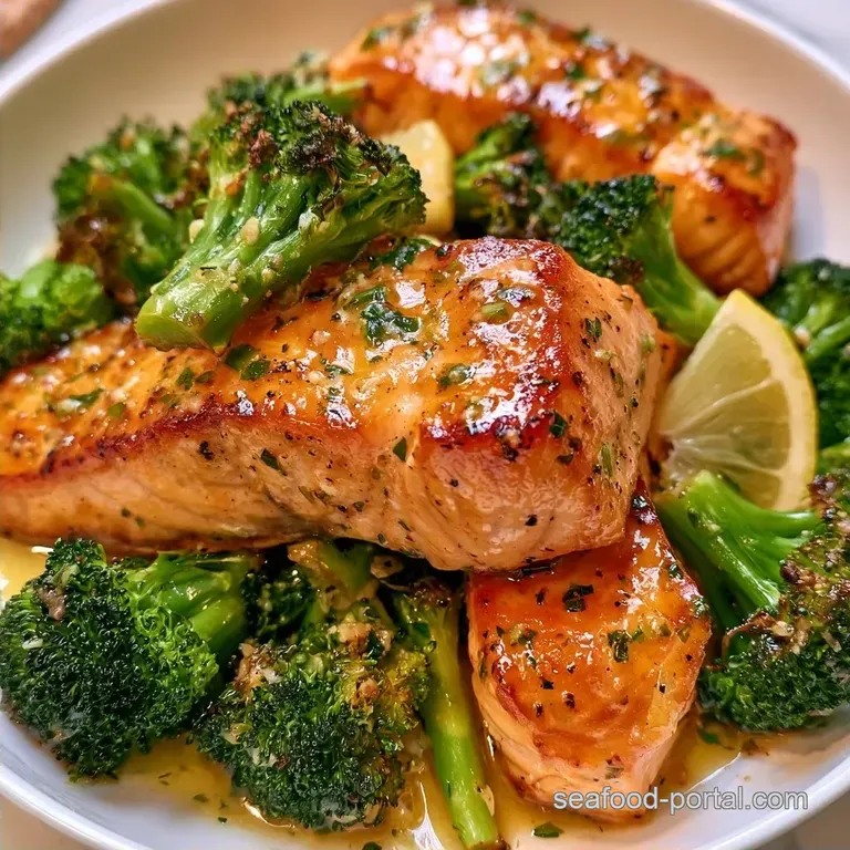 Sheet Pan Salmon Steak with Broccoli