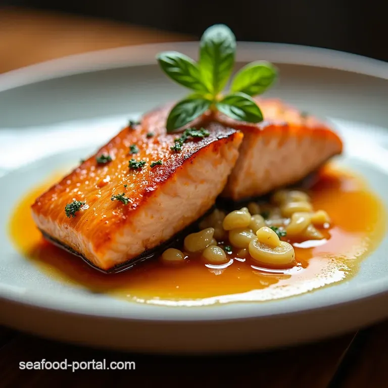 Salmon Sunset Seared Salmon with Citrus Pearl Couscous Avocado Crema