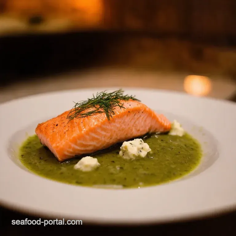 Salmon with Creamy Feta Dill Sauce a Mediterranean Delight presentation