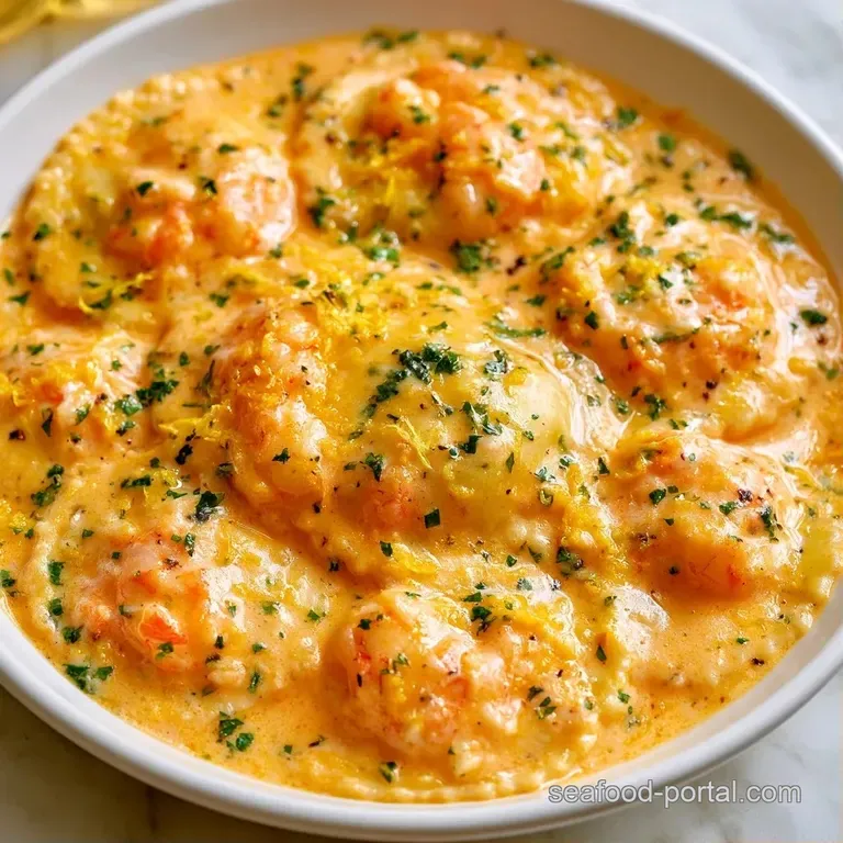 Plated pasta pillows coated in a glossy cream sauce, topped with bright red lobster and a sprinkle of fresh herbs.
