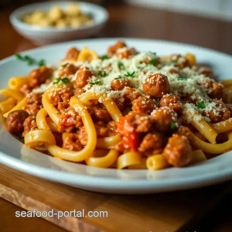 Sausage & Ricotta Baked Ziti presentation