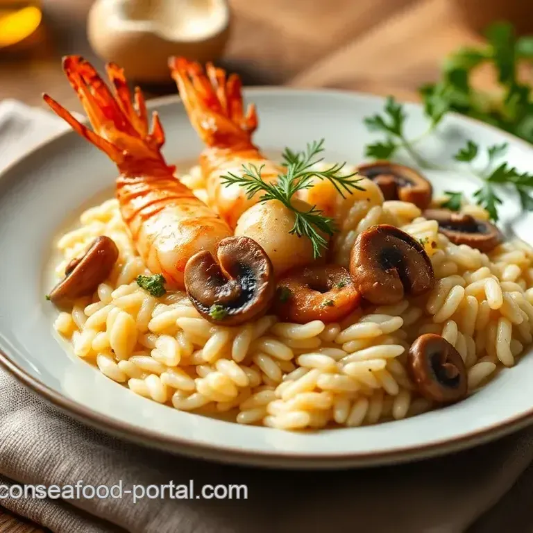Sautéed King Prawn Risotto with Mushrooms