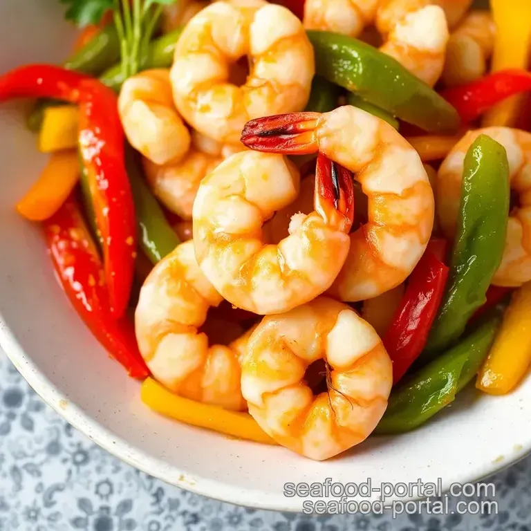 Garlic Butter Sea Shrimp with Mixed Vegetables presentation