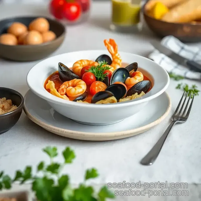 Savory Sautéed Shrimp &amp Mussels in a Zesty Tomato Sauce presentation