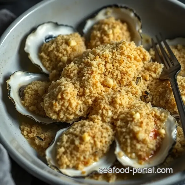 Savory Baked Oysters with Parmesan and Garlic Butter presentation