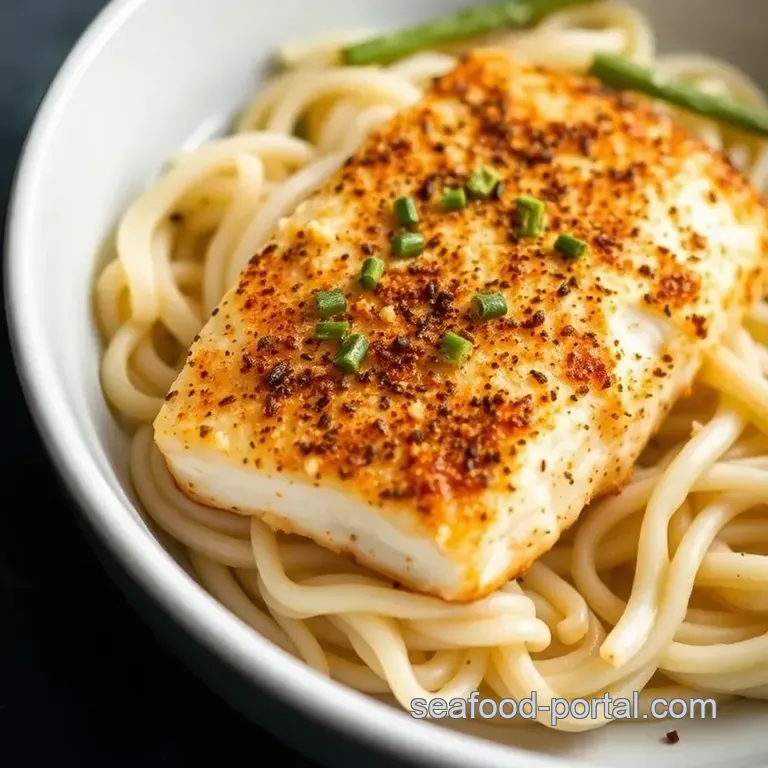 Savory Blackened Sea Bass with Southern Spice presentation