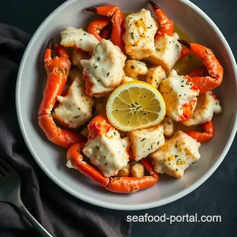 Savory Crab Clusters with Garlic Butter and Lemon Zest presentation