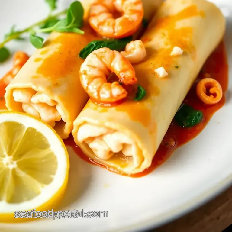 Seafood Cannelloni presentation