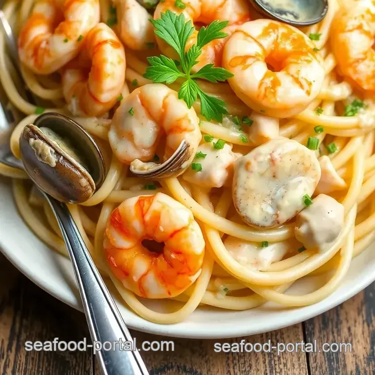 Seafood Fettuccine: a Taste of the Coast presentation