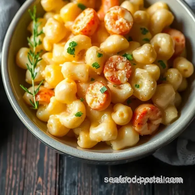 Seafood Mac and Cheese Recipe presentation
