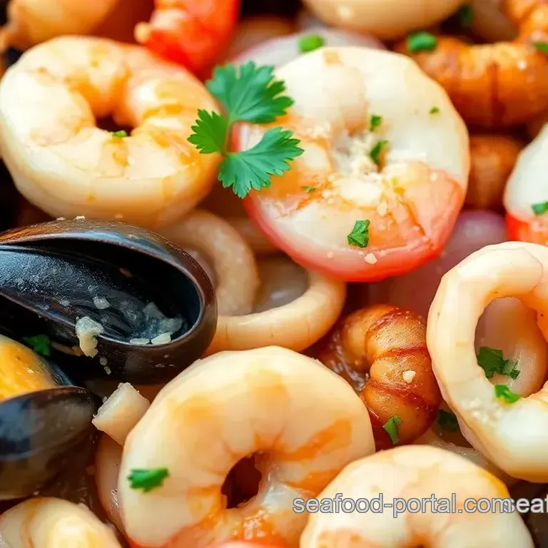 Seafood Medley with Garlic and White Wine Sauce