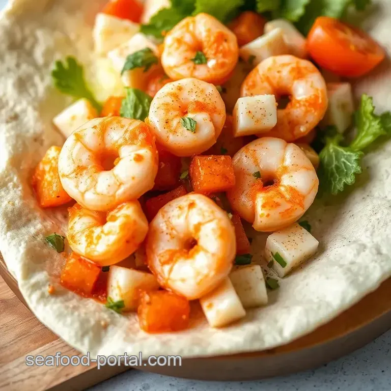 Seafood Value Salad Wrap presentation