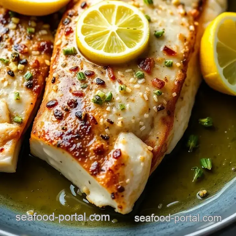 Delicious Black Sea Bass with Garlic Herb Butter presentation