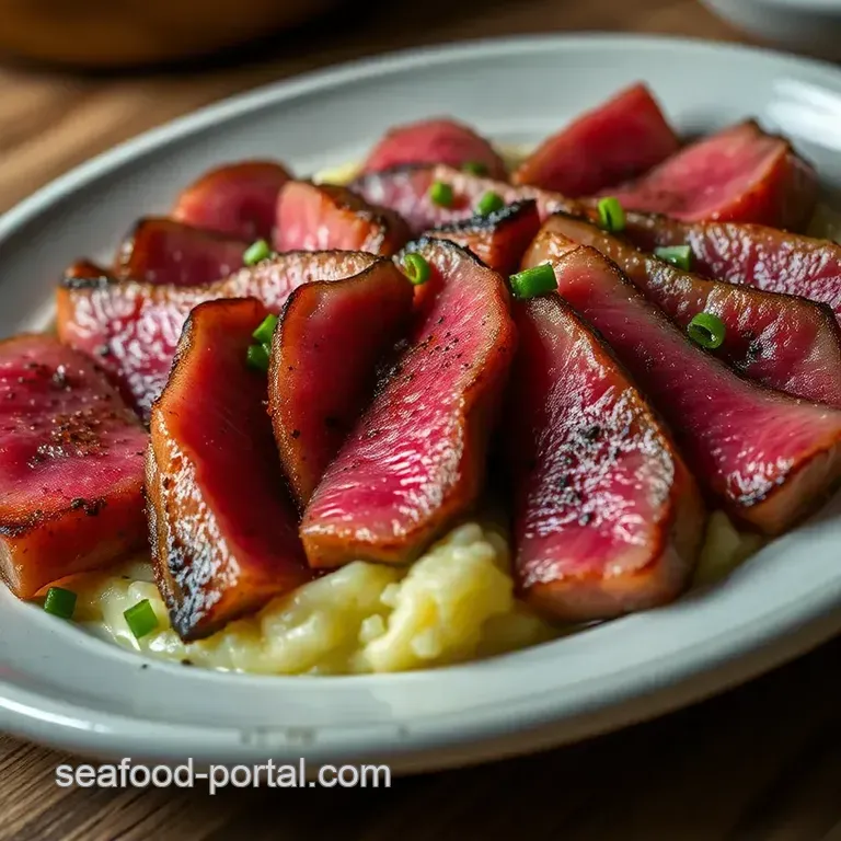 Seared Ahi Tuna with Sesame-Ginger Glaze presentation