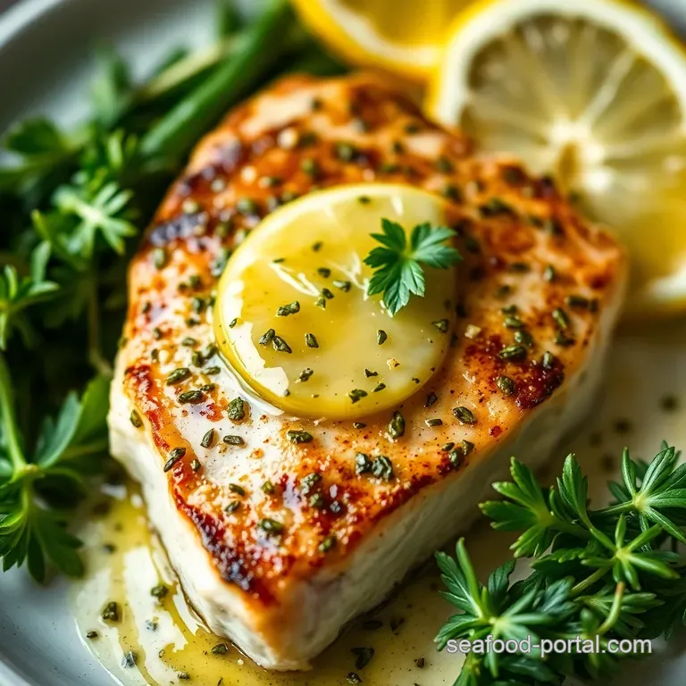 Seared Swordfish Steak with Lemon-Herb Butter