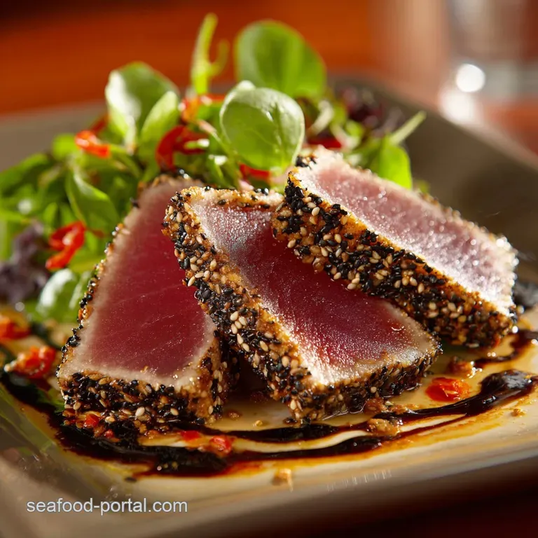 Tuna Steak Recipes: Pan Seared Sesame Ahi with Ginger-Soy Glaze