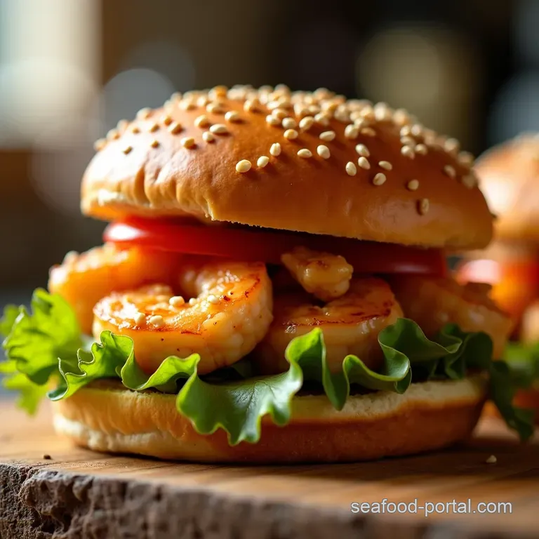 Seoulful Shrimp Burgers a Taste of Korea on a Bun presentation