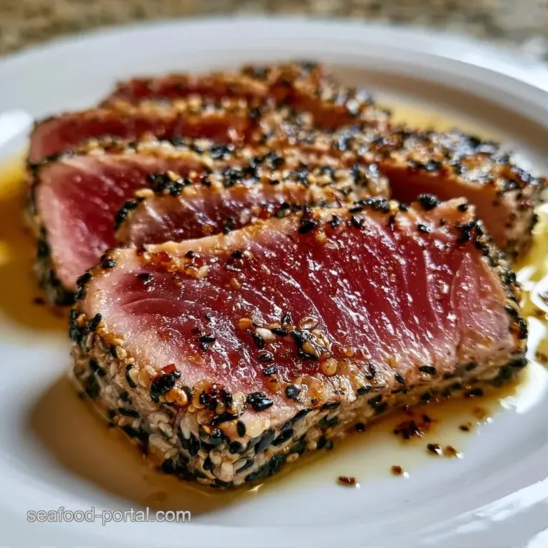 Artfully arranged tuna slices atop a swirl of wasabi cream, garnished with thin radish slivers and microgreens.