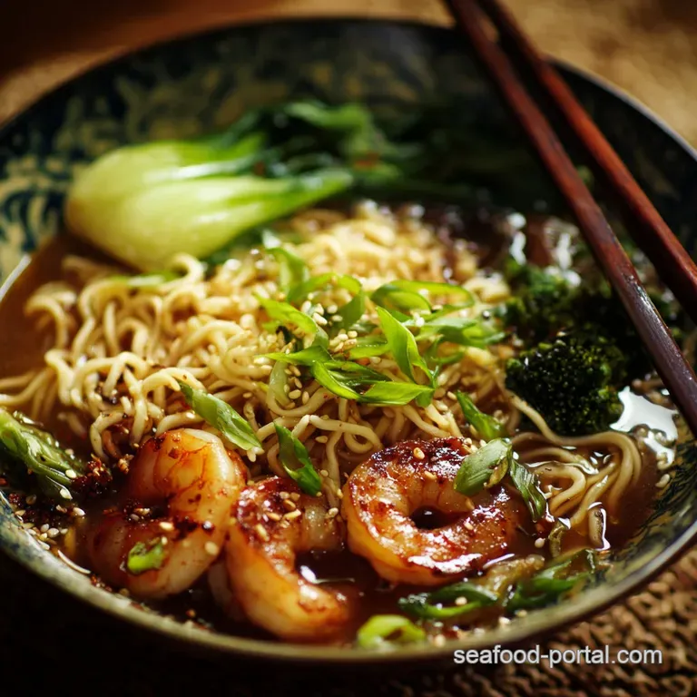 Sesame Garlic Ramen Noodles: 15-Minute Sticky Sauce Weeknight Toss presentation