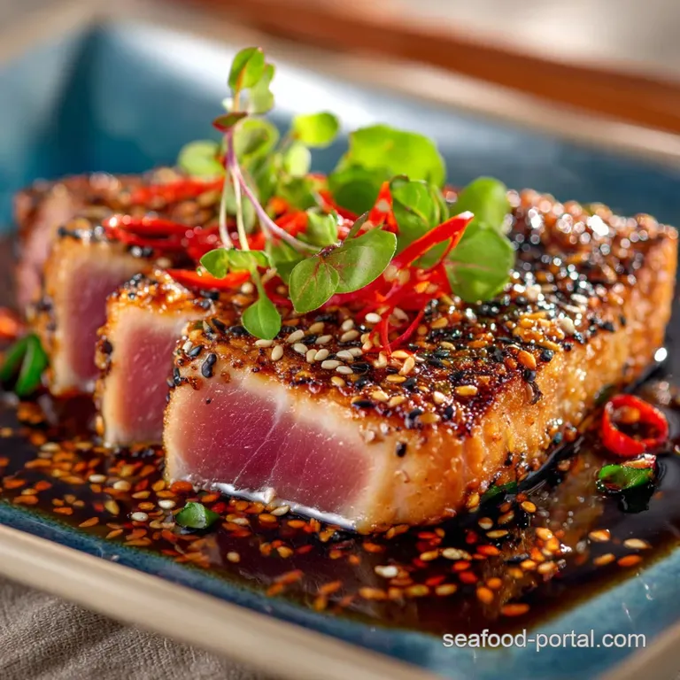The Speedy Sensation Perfect Panseared Ahi Tuna with Gingersoy Glaze presentation