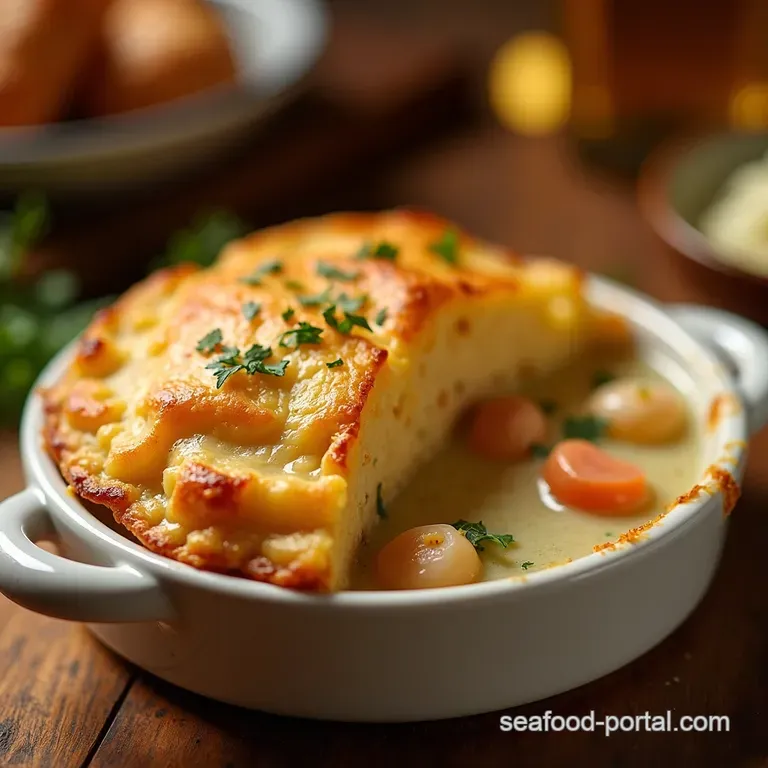 Shell Shocked the Ultimate Creamy Seafood Pot Pie presentation