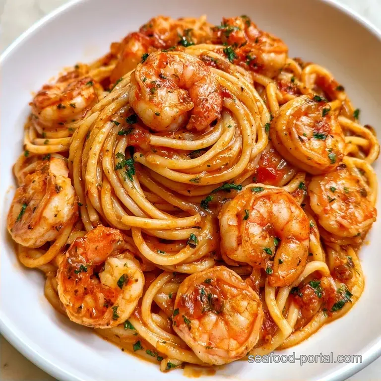 Shrimp Garlic Spaghetti with Butter and Tomato