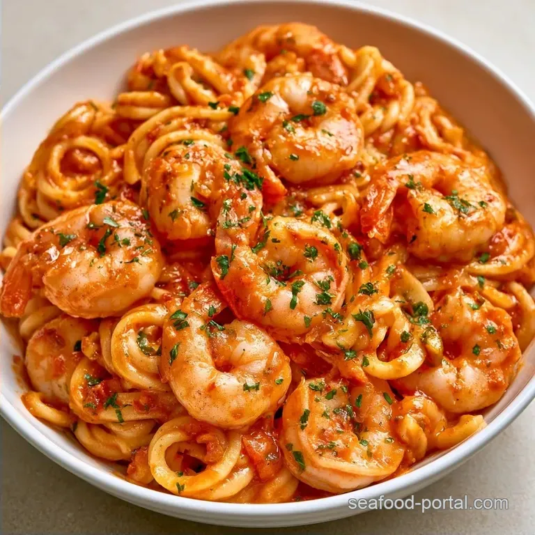 Shrimp Marinara Pasta with Fire Roasted Tomatoes