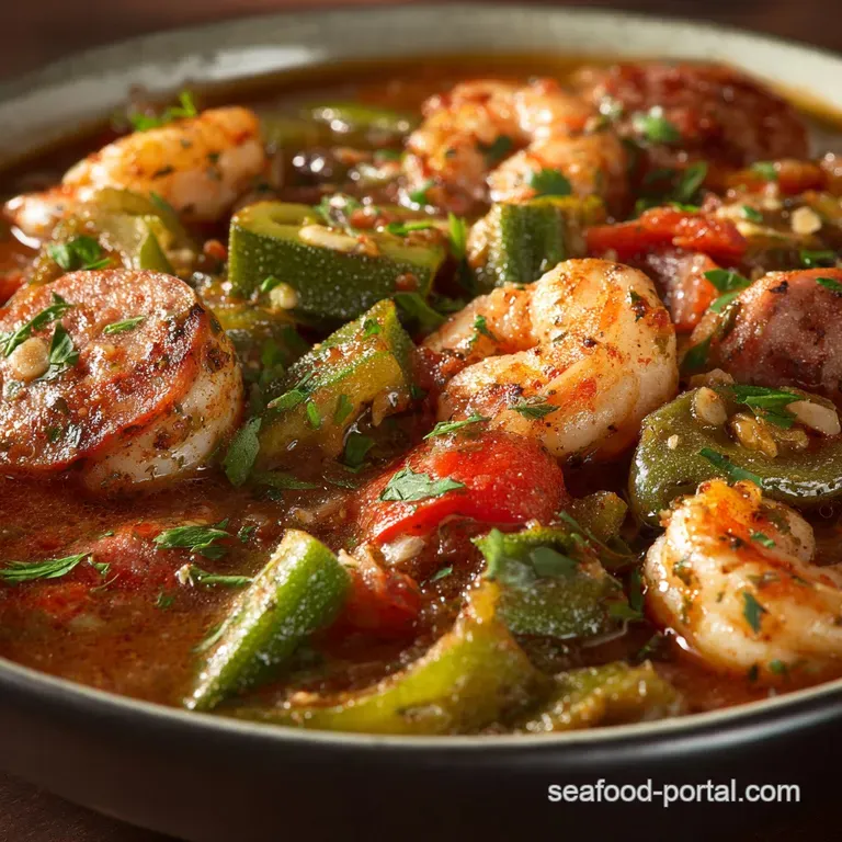 Shrimp Okra and Sausage The Ultimate Smoky GumboStyle Pot
