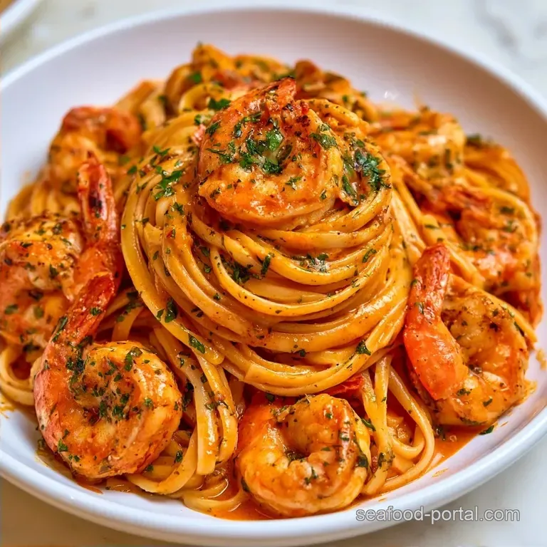 Shrimp Pasta Tomato Cream Sauce in 35 Minutes