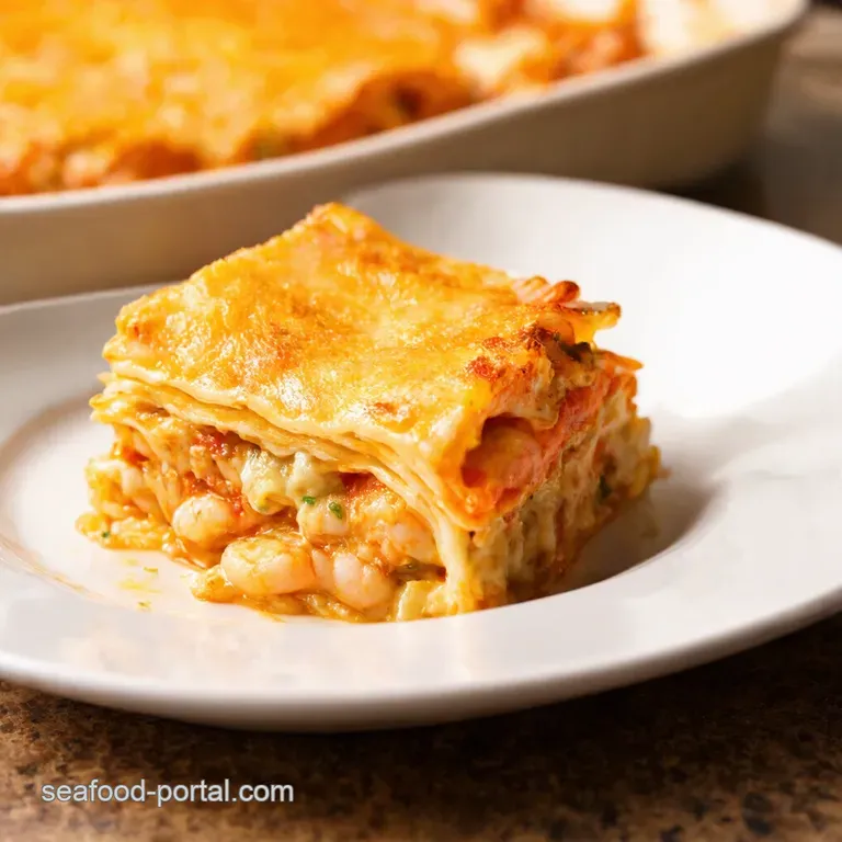 Shrimp Scampi Lasagna a Garlicky Buttery Dream presentation