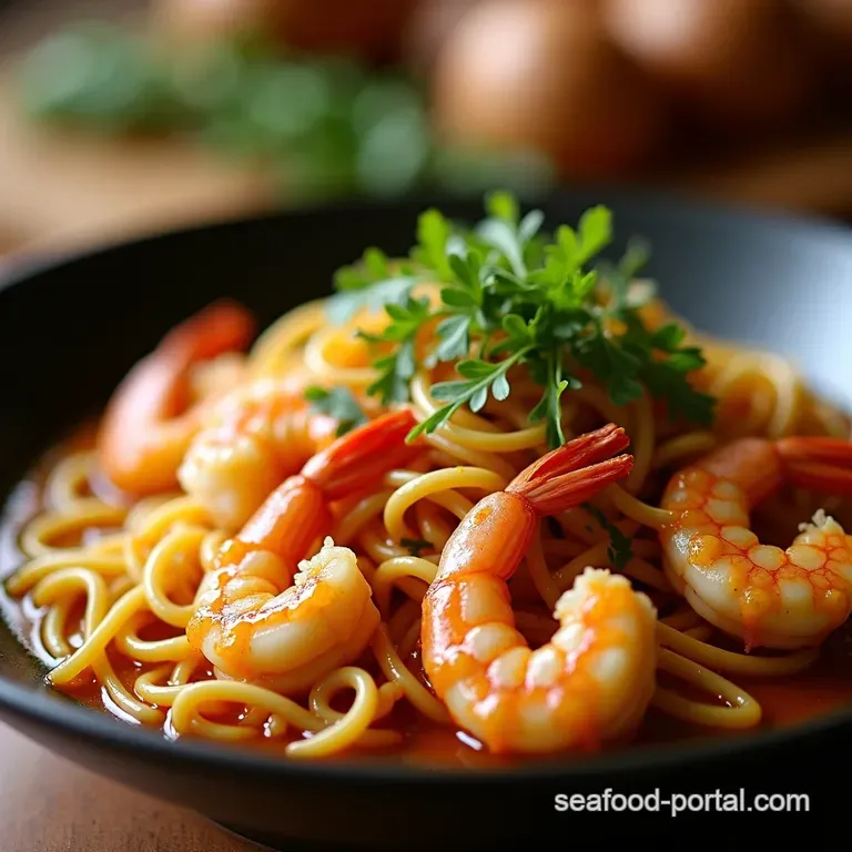 Shrimp Scampi Ramen Umami Noodles in a Flash presentation