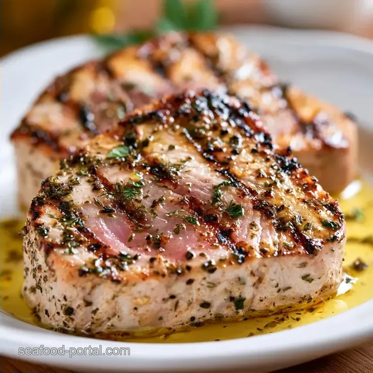 Sicilian Grilled Tuna Steaks with Garlic and Oregano